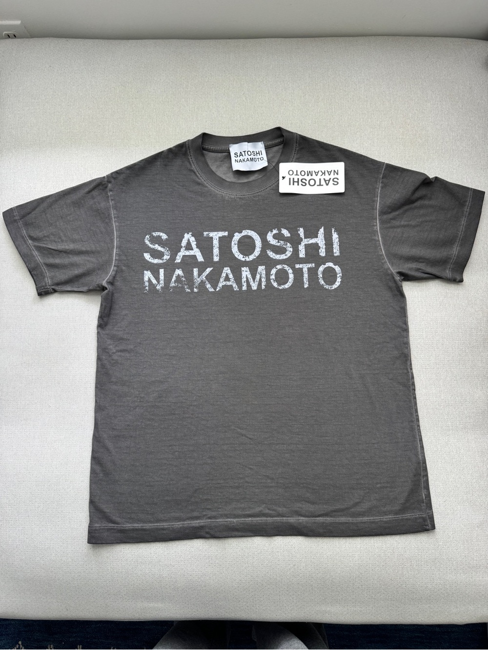 SATOSHI NAKAMOTO Logo T - Washed Black